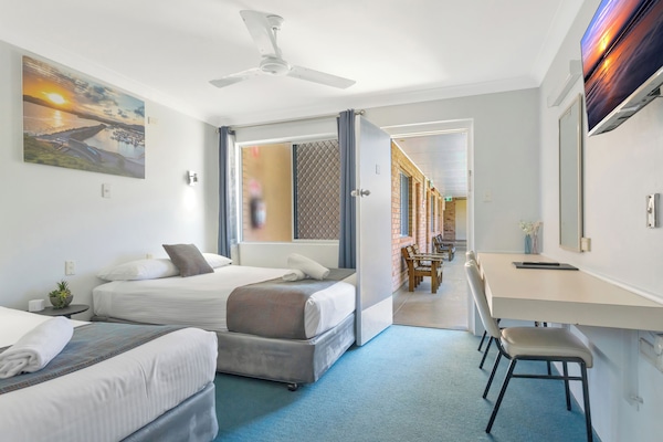 Premium bedding, desk, soundproofing, iron/ironing board