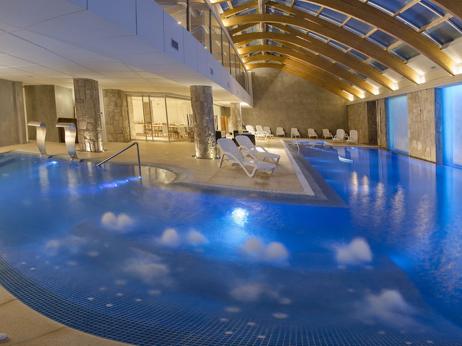 Indoor pool, outdoor pool, sun loungers