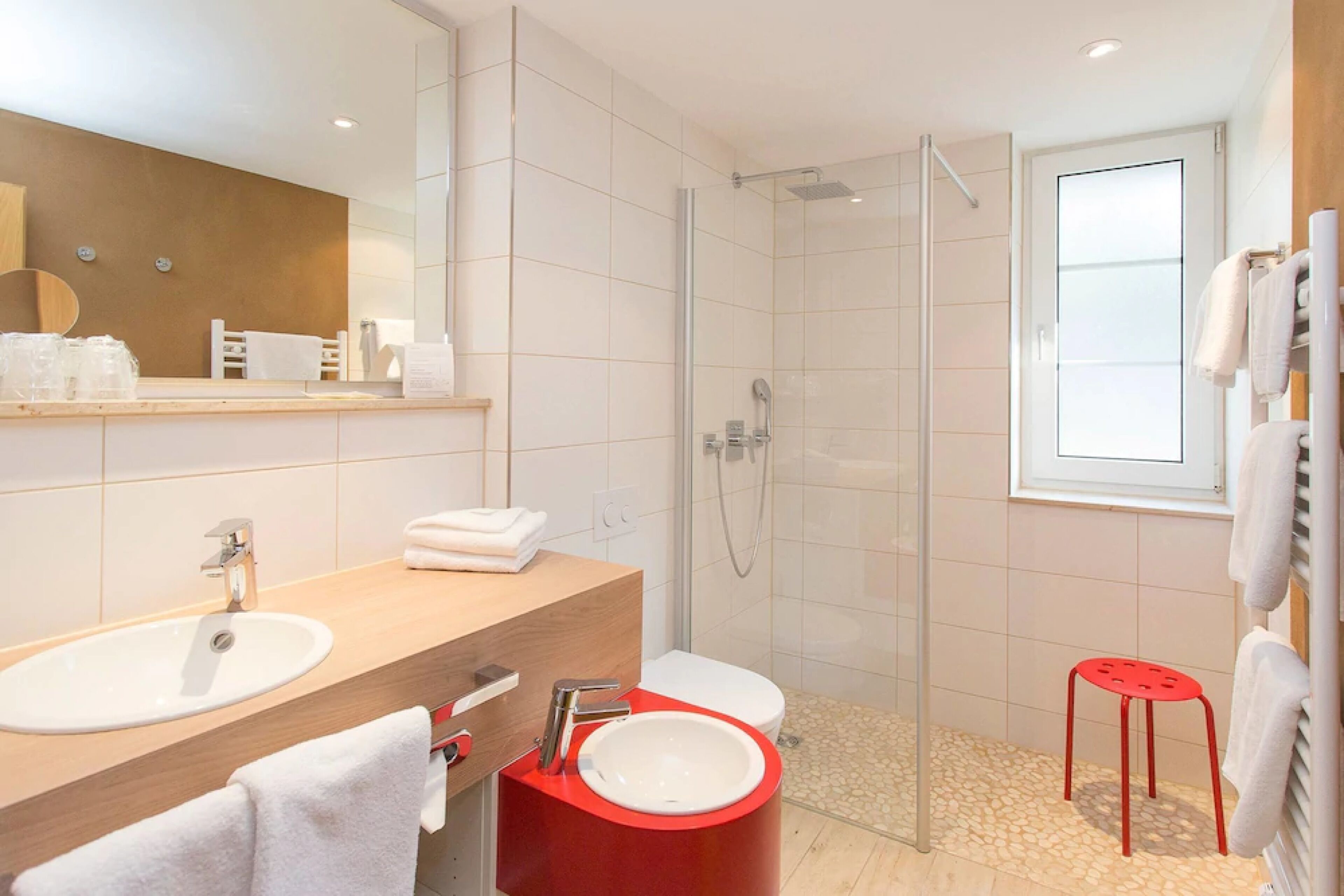 hair dryer, bathrobes, towels