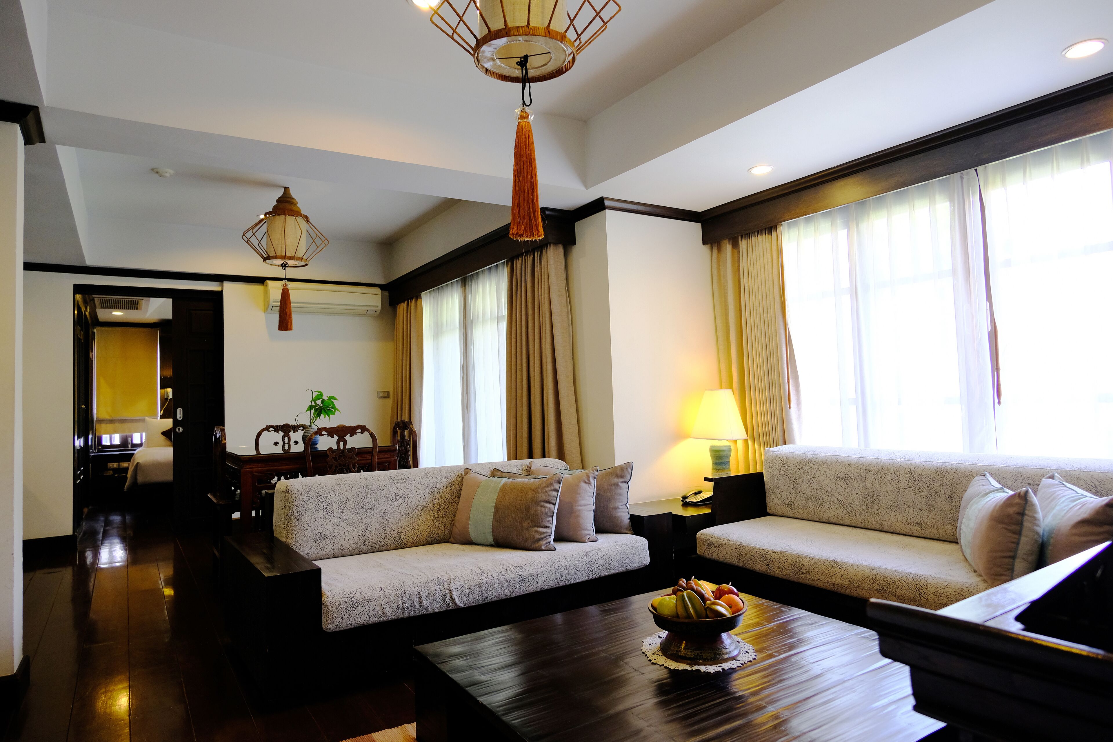suite, 2 bedrooms | living area | 43-inch led tv with satellite channels, tv, dvd player