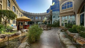 Outdoor pool, a waterfall pool