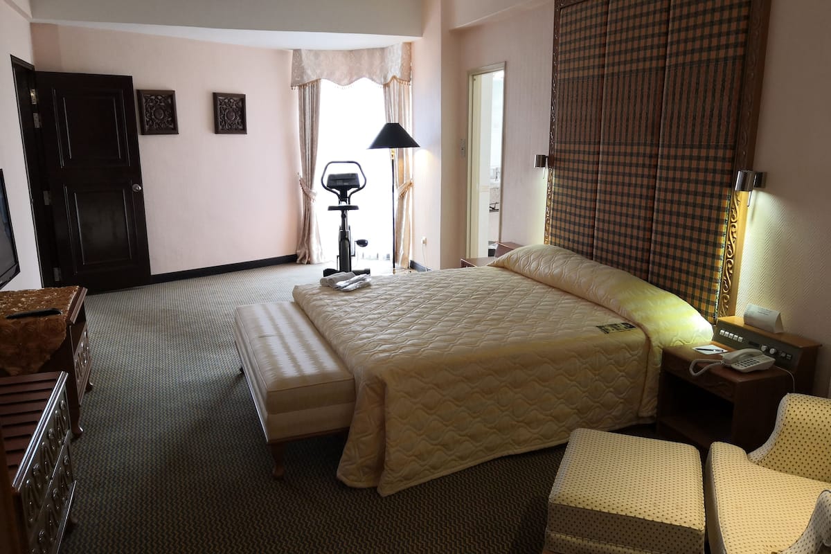 royal suite | desk, laptop workspace, soundproofing, iron/ironing board