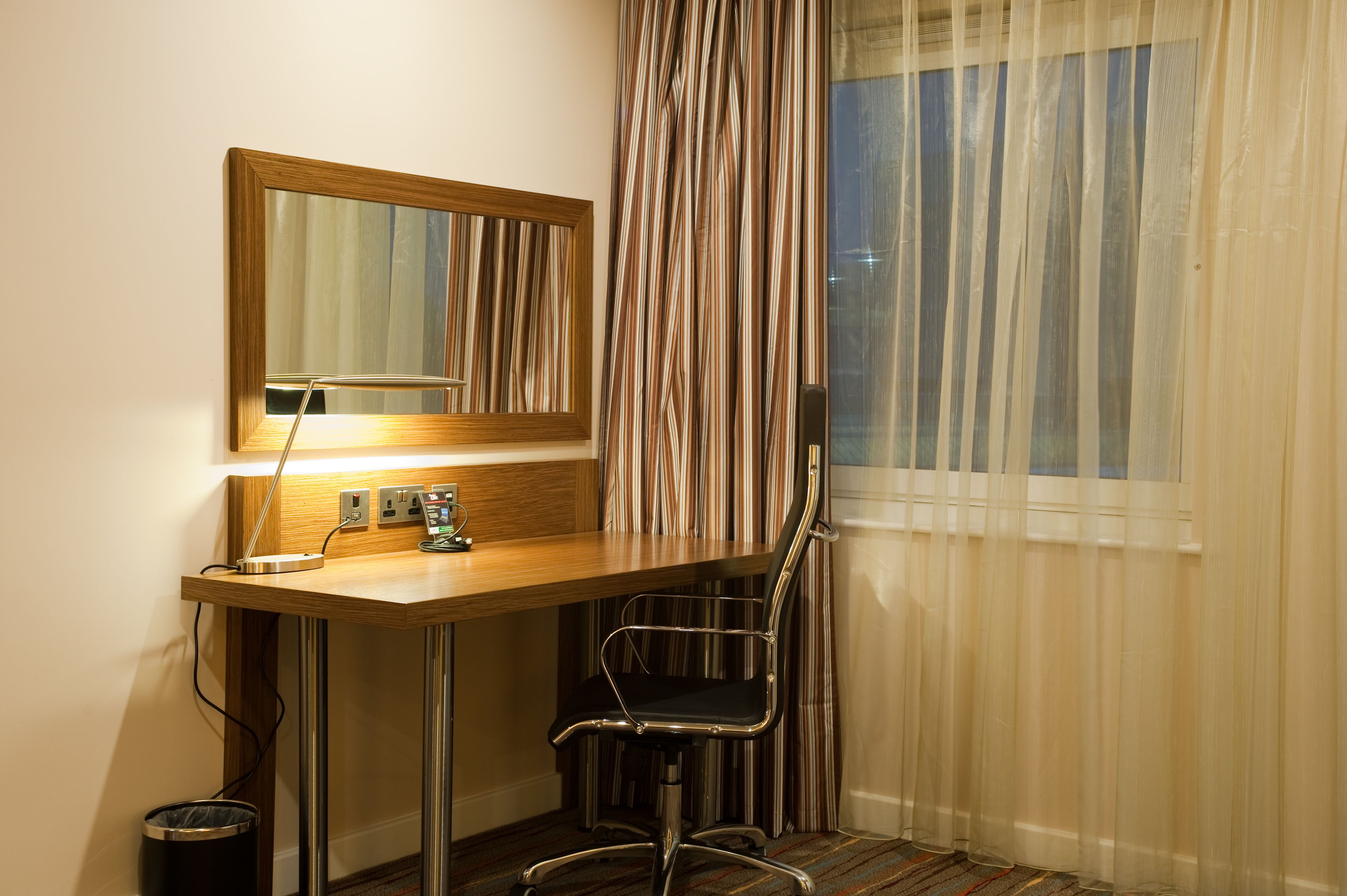 standard room | in-room safe, desk, laptop workspace, blackout curtains
