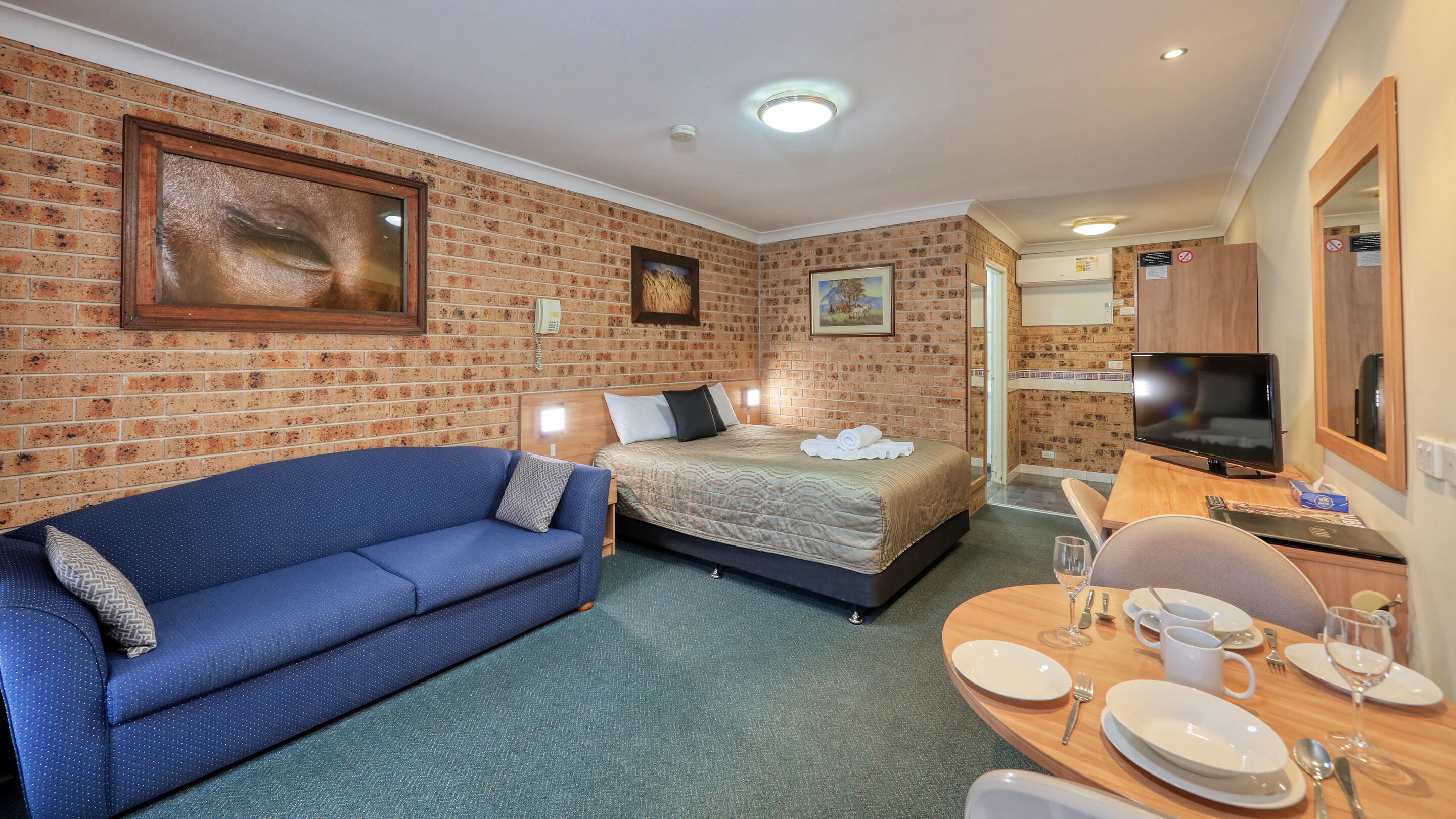 Blackout curtains, iron/ironing board, free WiFi, bed sheets