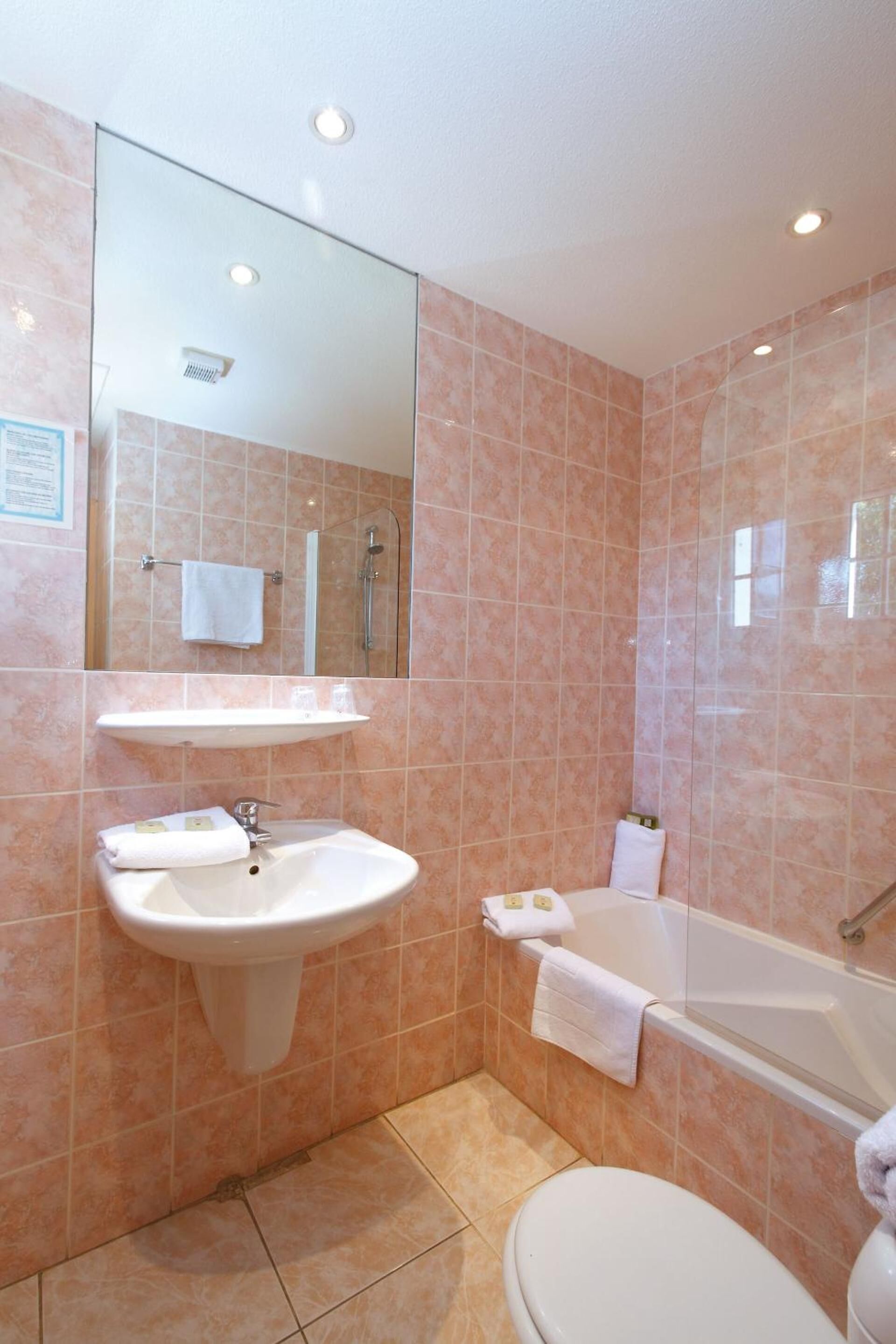 free toiletries, hair dryer, towels, soap