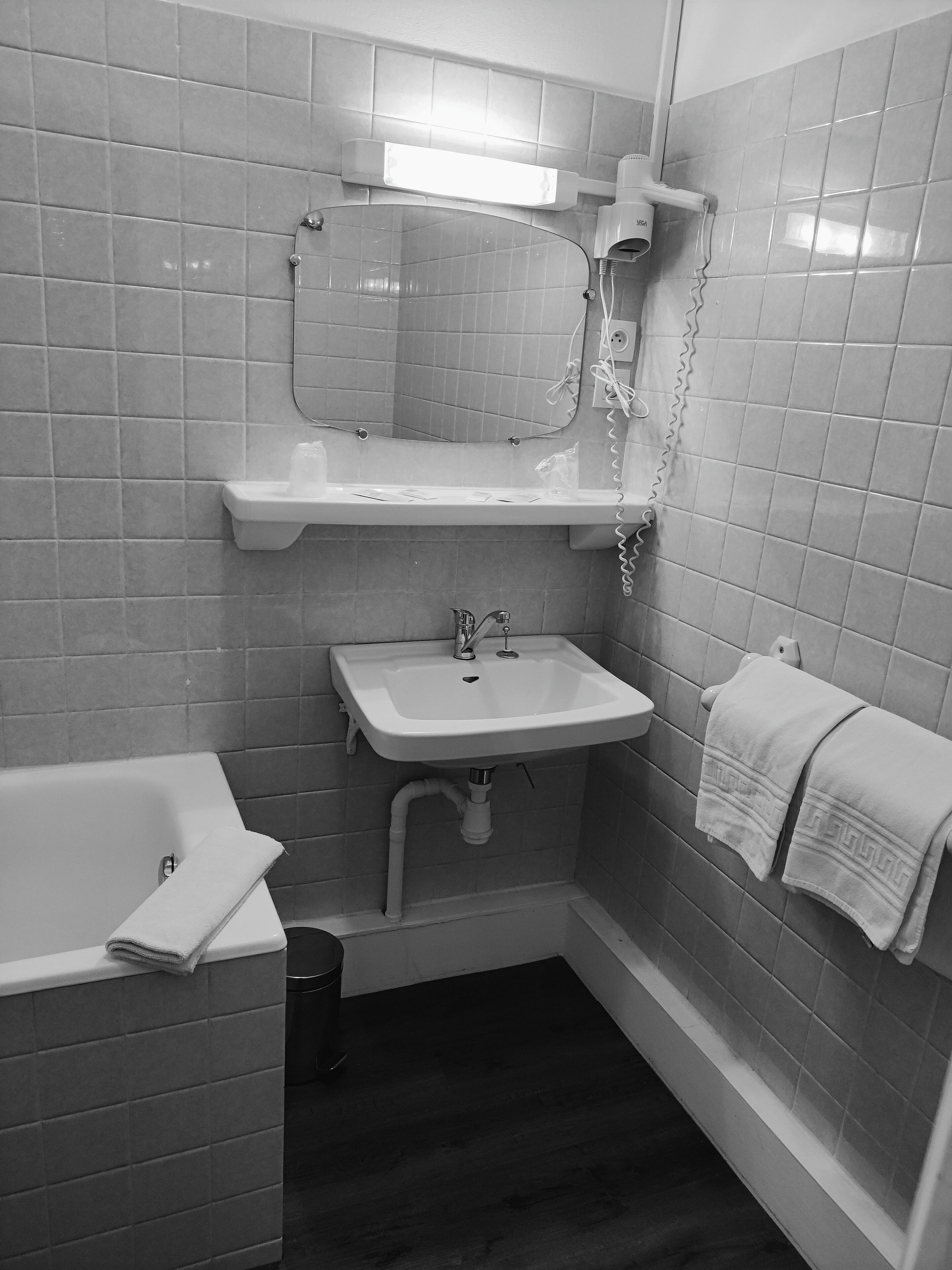 free toiletries, hair dryer, towels