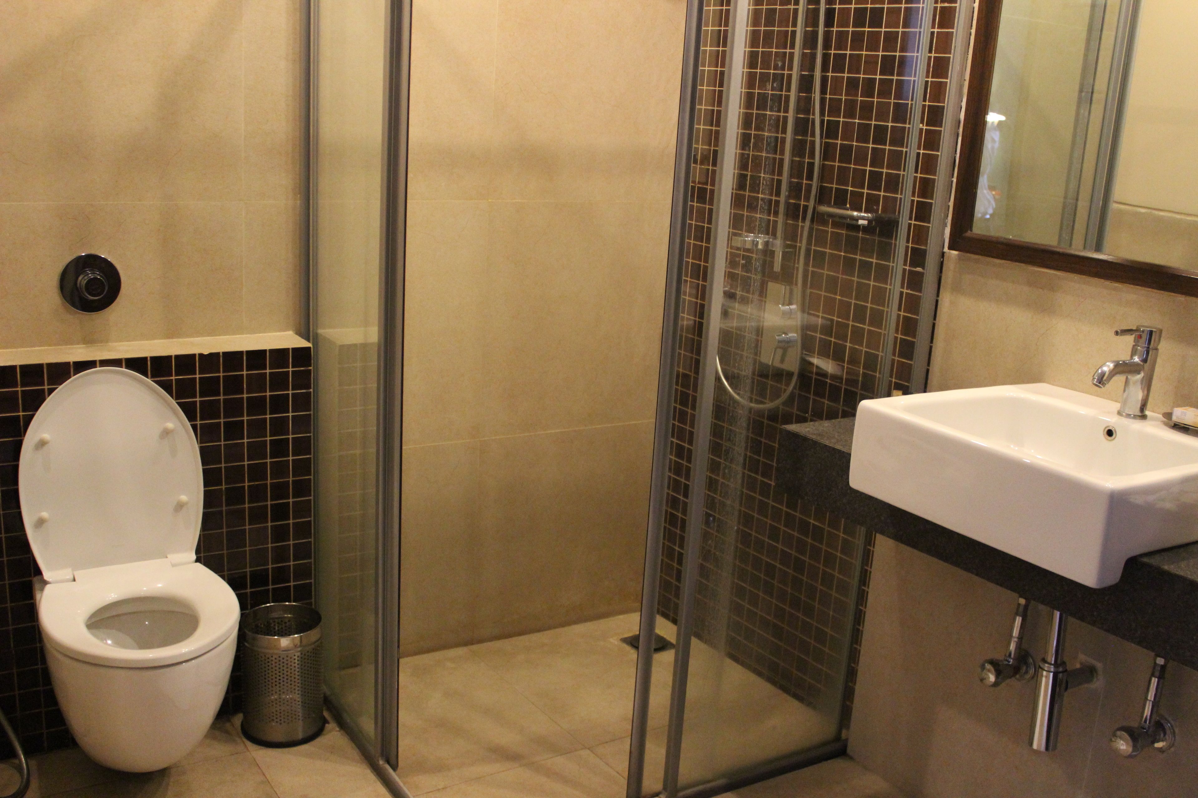 superior room | bathroom | shower, designer toiletries, hair dryer, bathrobes