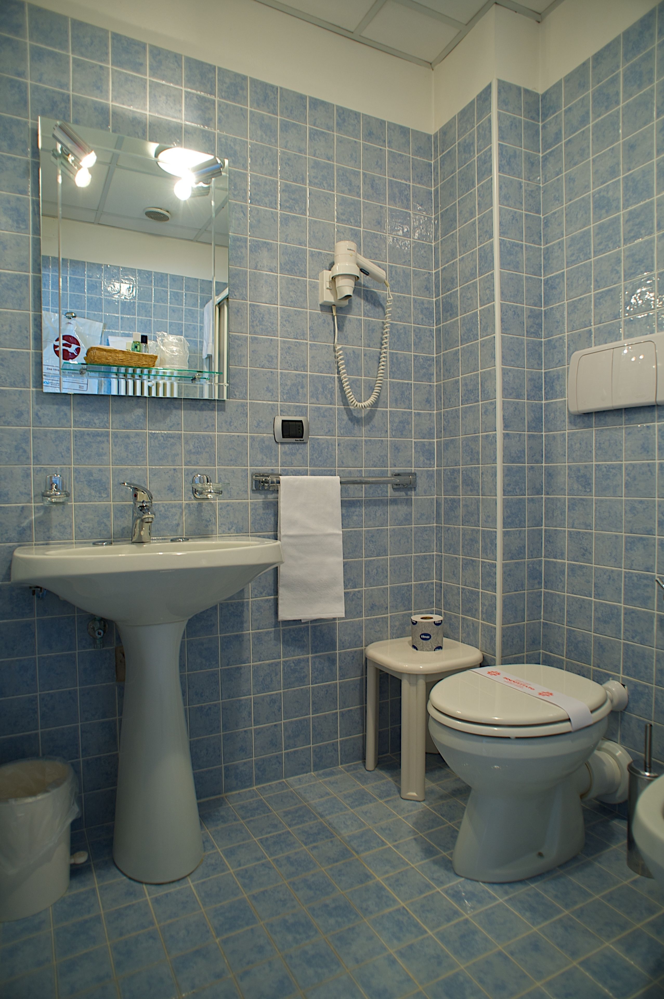 free toiletries, hair dryer, slippers, bidet