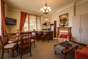 Luxury Suite, 2 Bedrooms | Private kitchenette | Fridge, microwave, coffee/tea maker, electric kettle