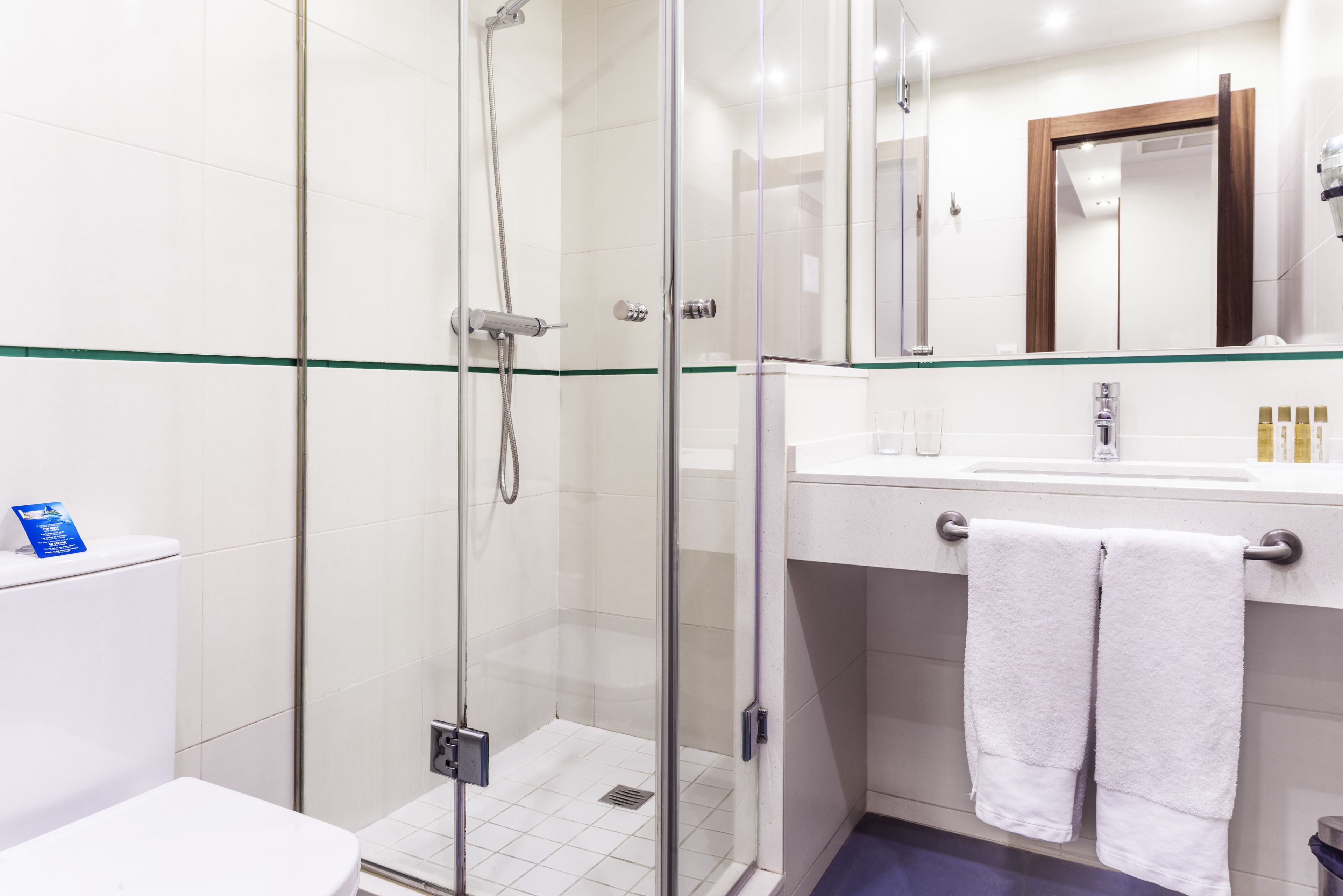 free toiletries, hair dryer, towels