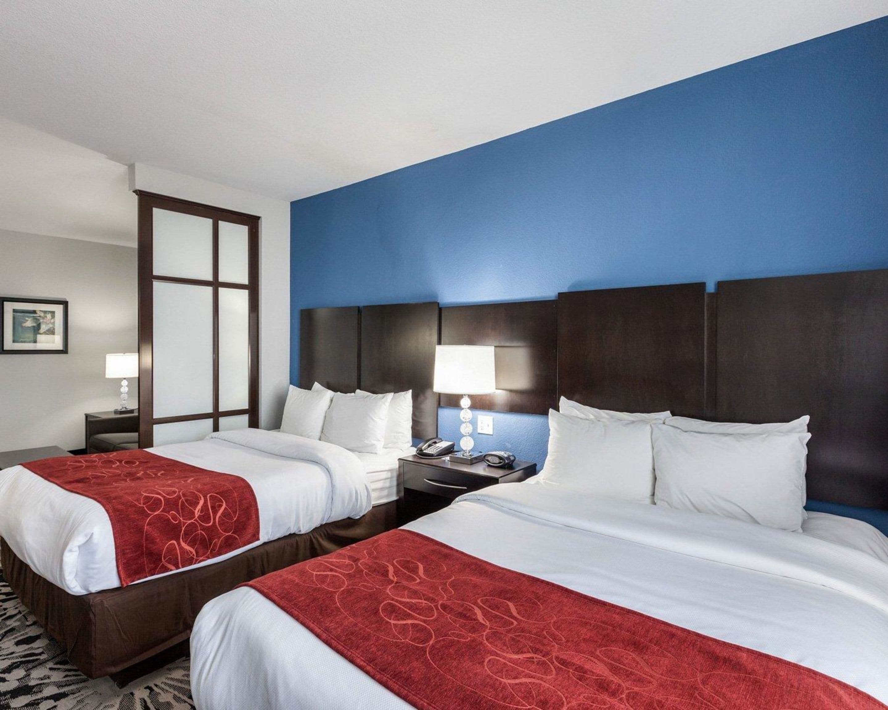 suite, 2 queen beds, non smoking | desk, blackout curtains, iron/ironing board, free wifi