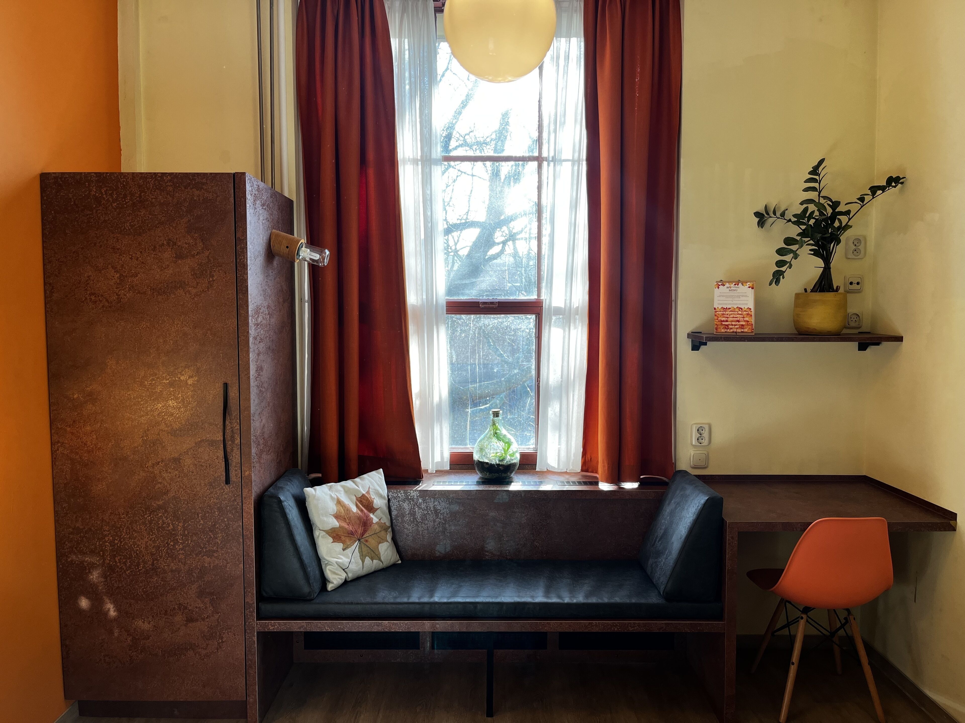 hypo-allergenic bedding, individually decorated, desk