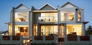 Front of property – evening/night - 104 on Merri Apartments (Warrnambool)