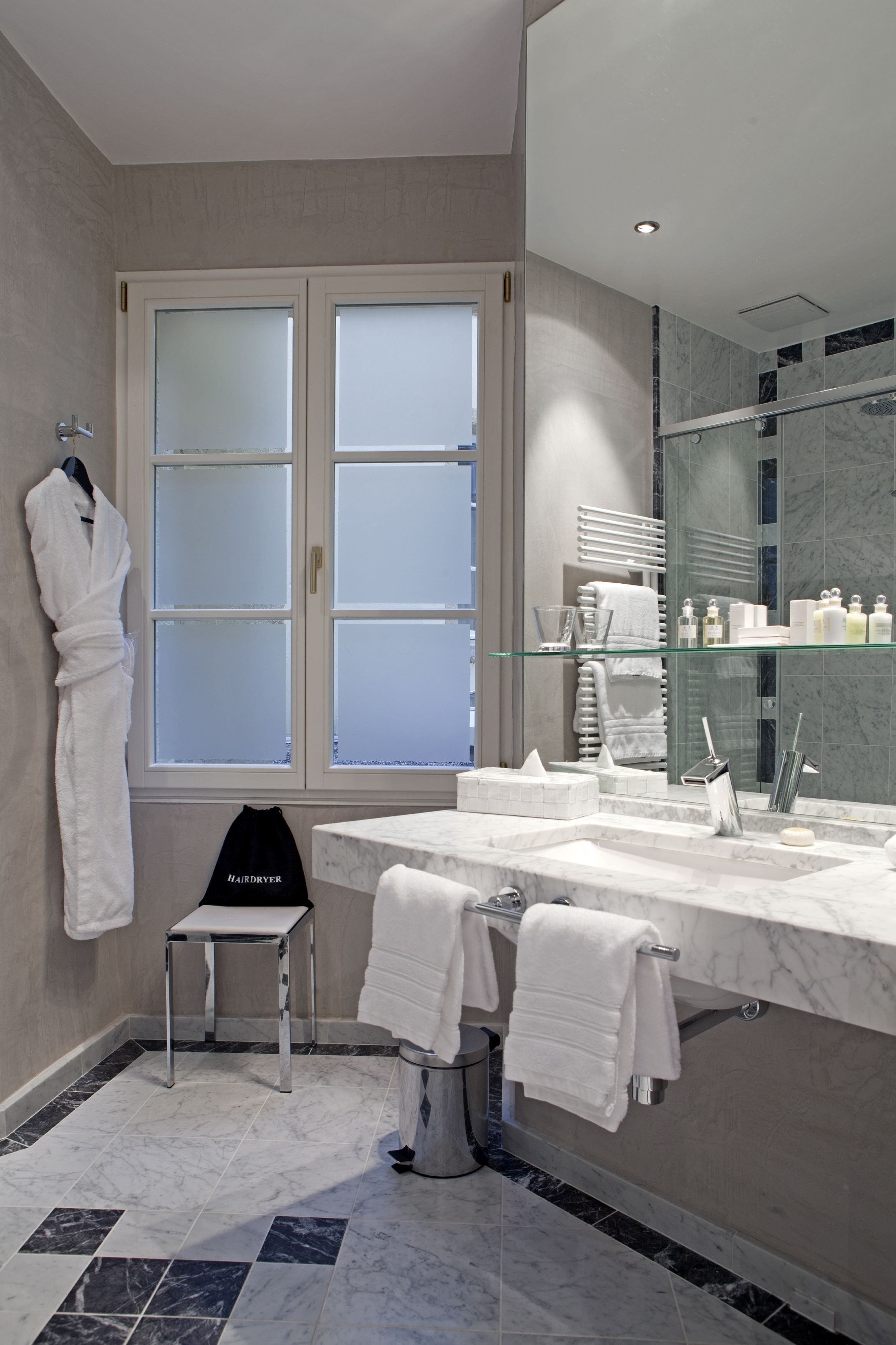 suite (prestige) | bathroom | combined shower/bathtub, designer toiletries, hair dryer, bathrobes