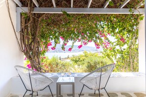 Standard Double or Twin Room, Sea View | Terrace/patio - Akrotiri Hotel (Paros)