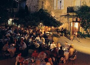 Lunch, dinner served; French cuisine, garden views