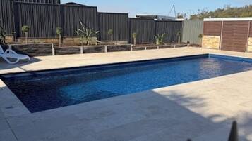 Outdoor pool, pool loungers