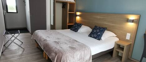 Premium bedding, Select Comfort beds, individually decorated, desk