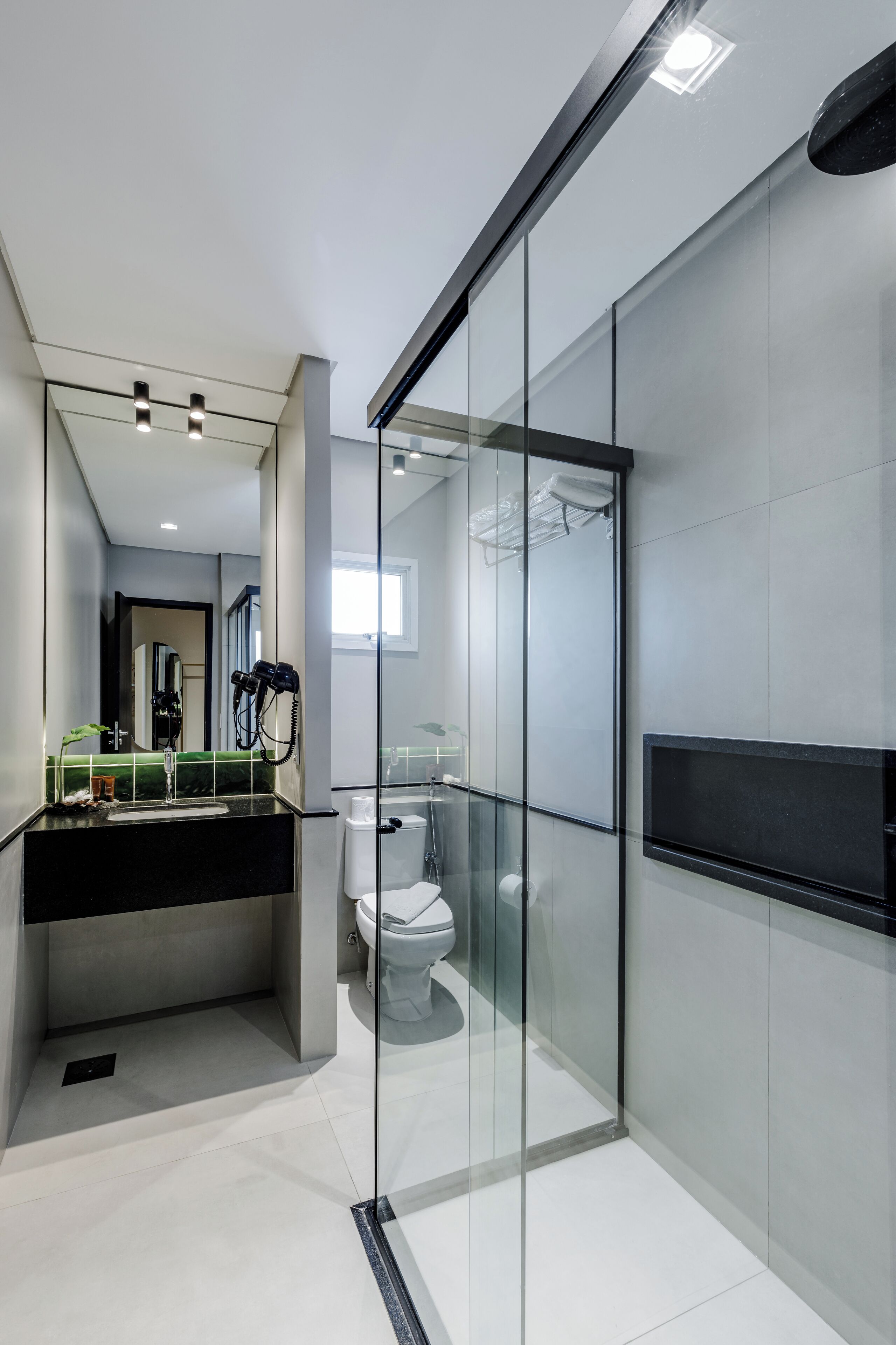 free toiletries, hair dryer, towels