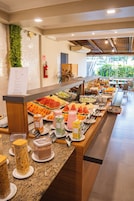 Breakfast, lunch, dinner served; Brazilian cuisine