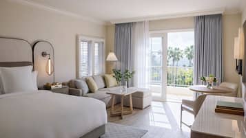 Premium bedding, down comforters, pillowtop beds, in-room safe