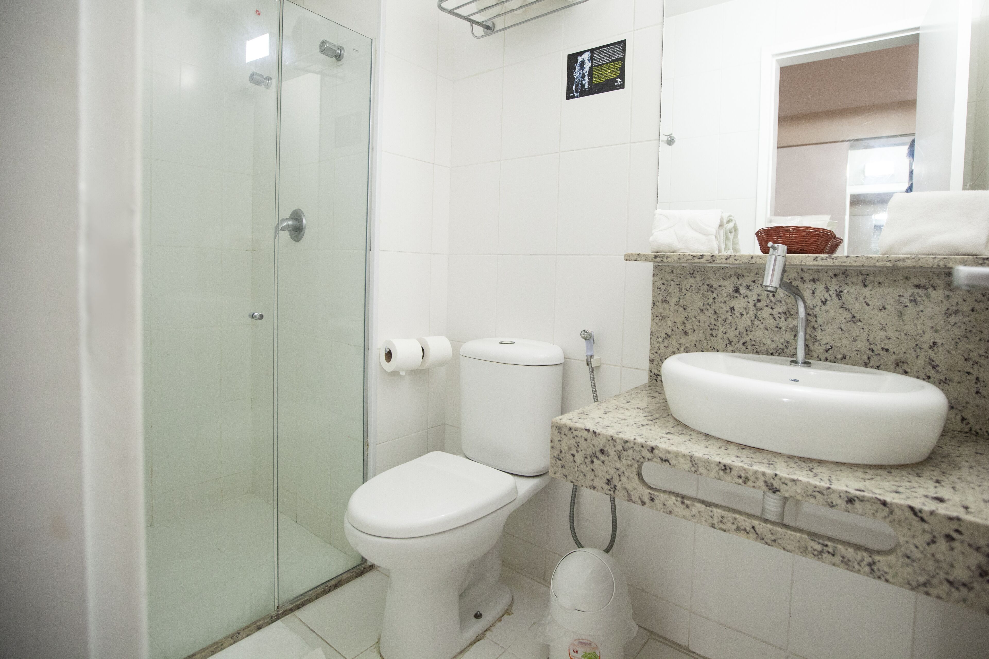 shower, free toiletries, towels