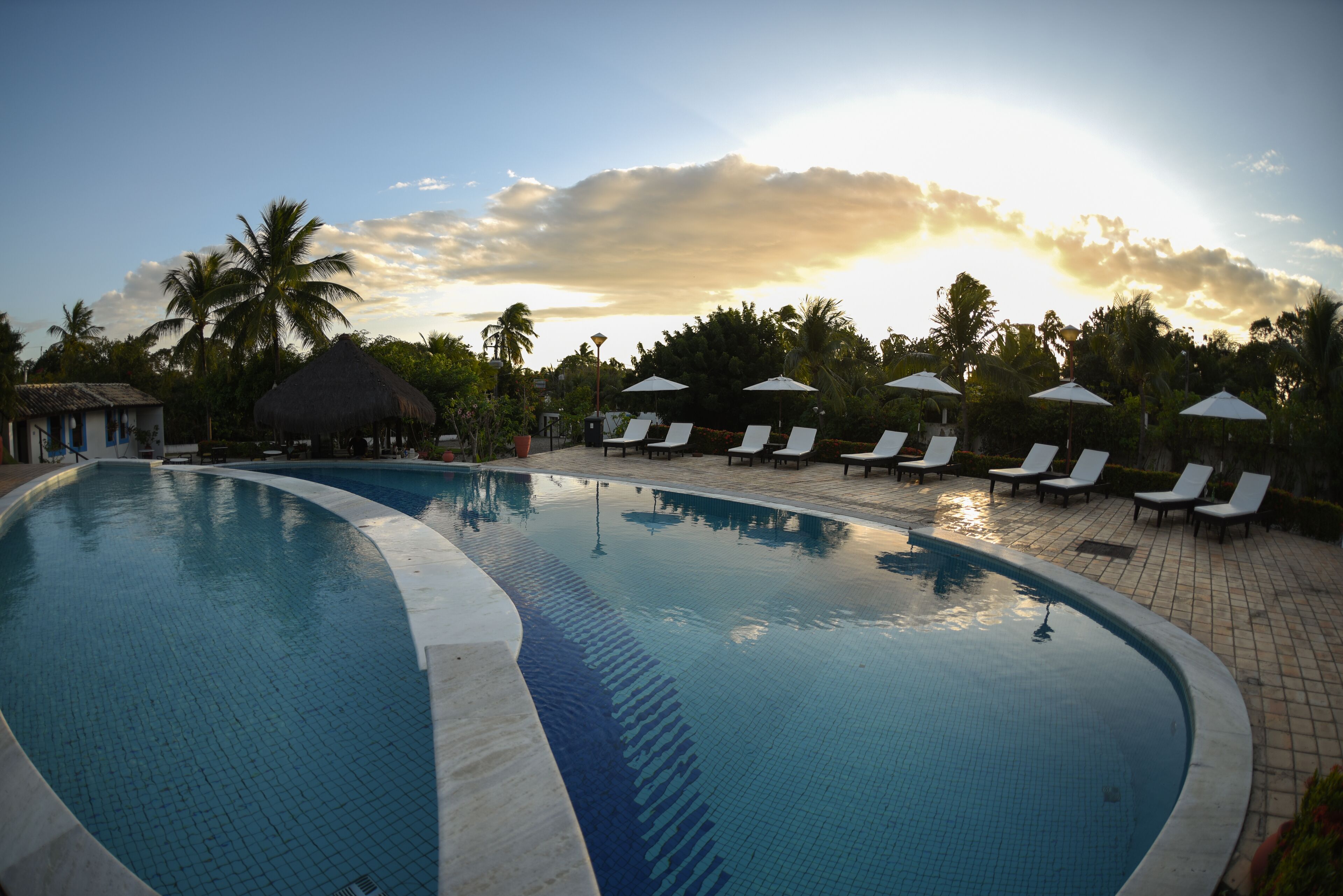 2 outdoor pools, pool umbrellas, pool loungers