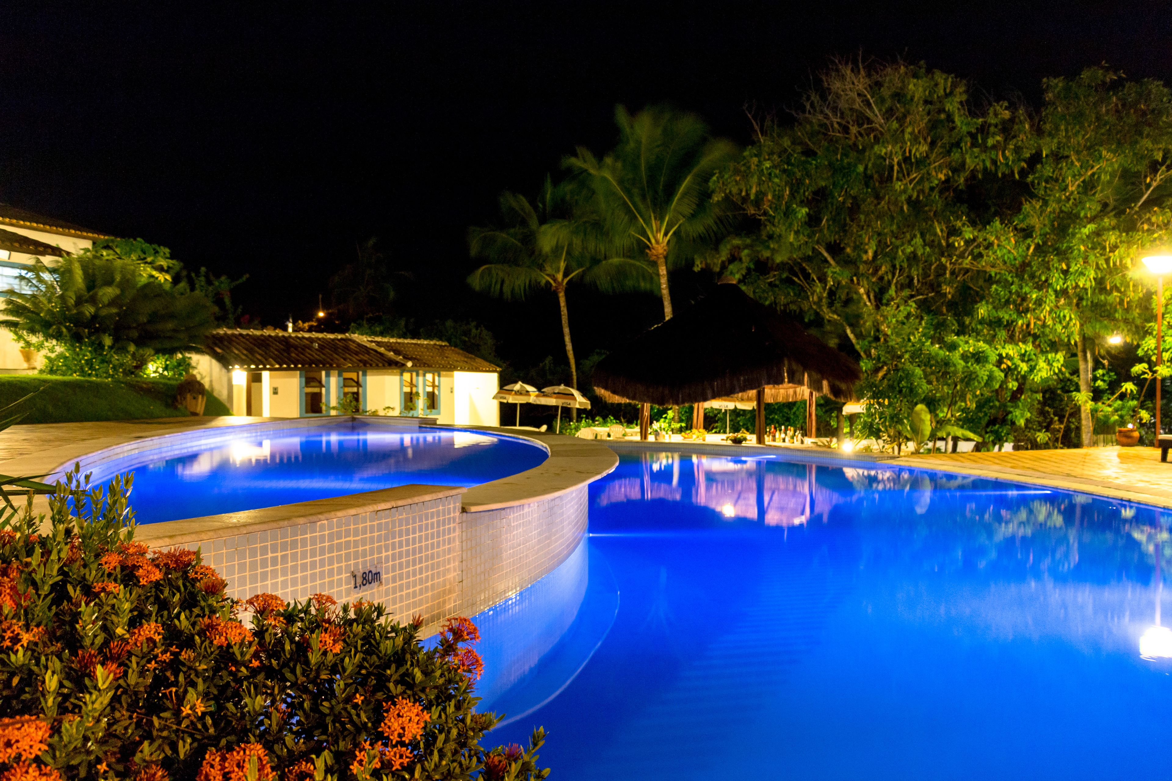 2 outdoor pools, pool umbrellas, pool loungers