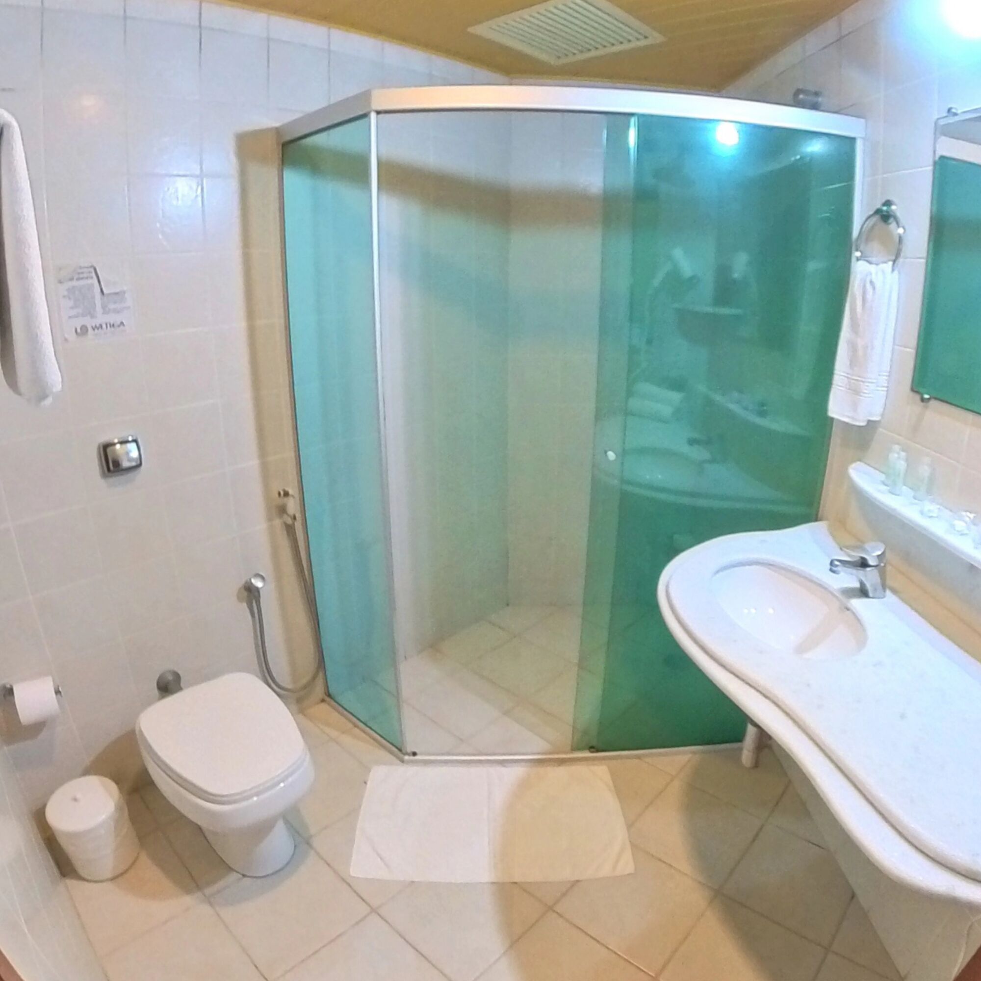 free toiletries, hair dryer, towels