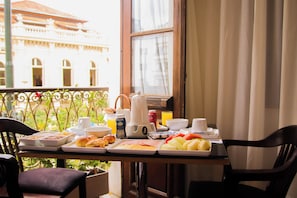 Opções para refeição no quarto