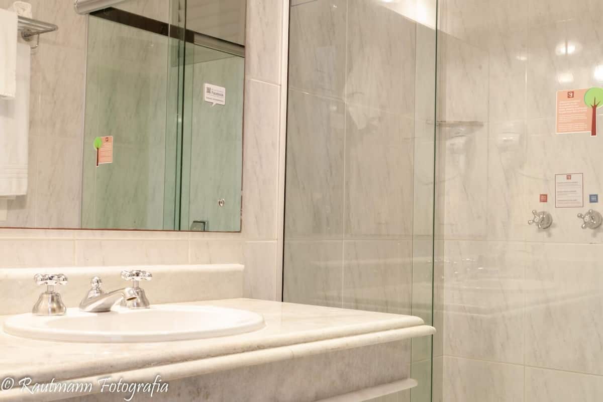 Bathroom | Shower, free toiletries, hair dryer, towels