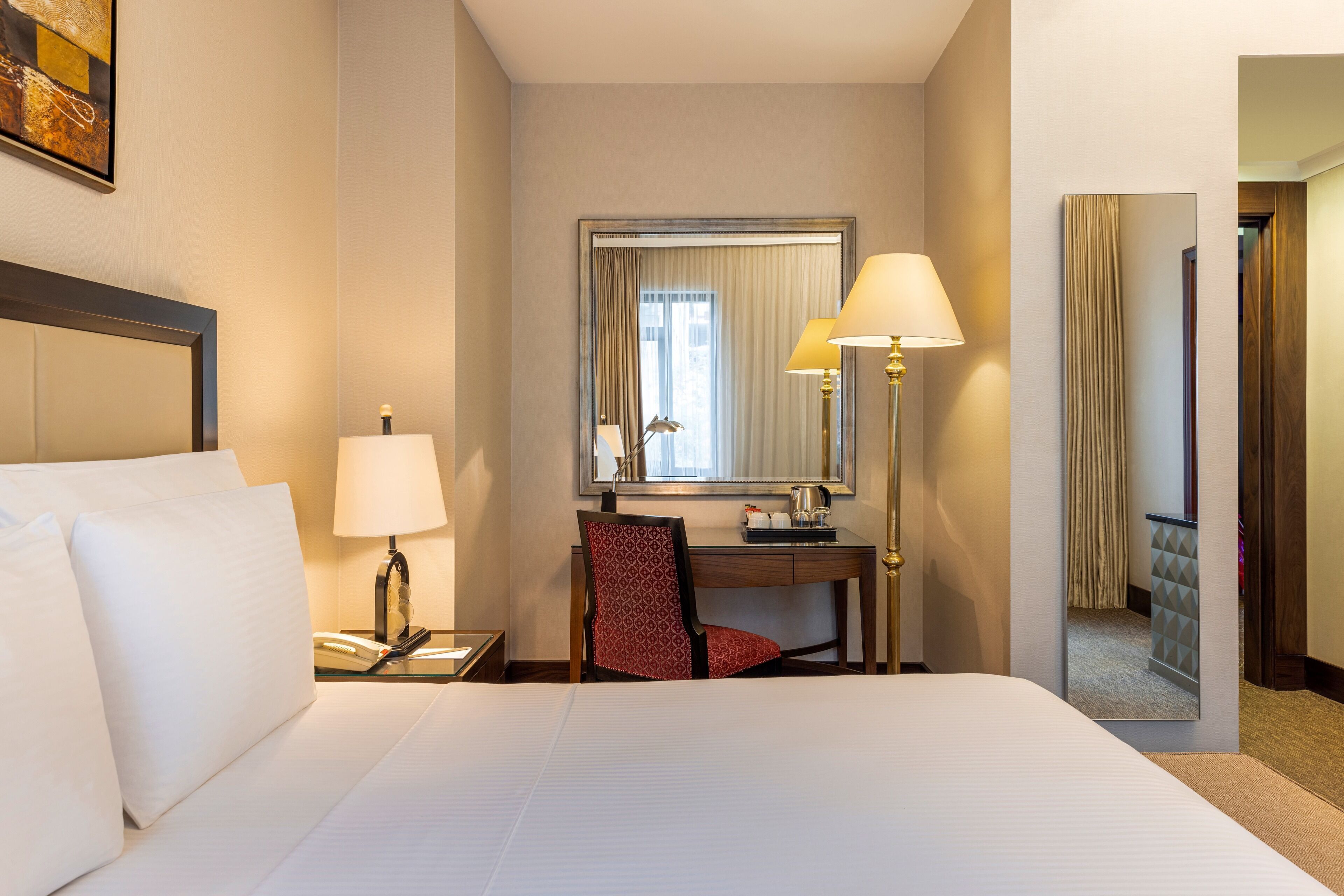 Premium bedding, minibar, in-room safe, soundproofing