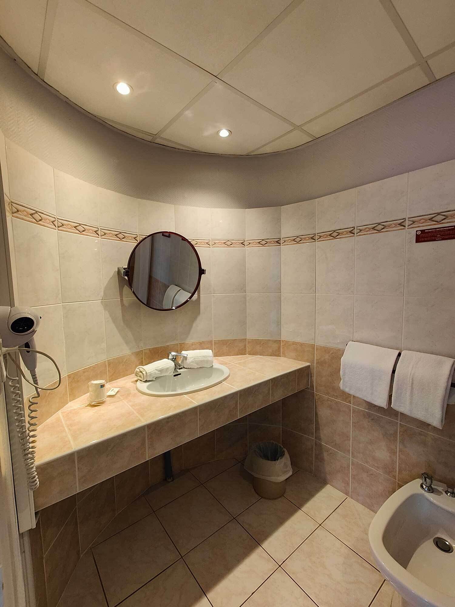 classic double or twin room | bathroom | hair dryer, towels