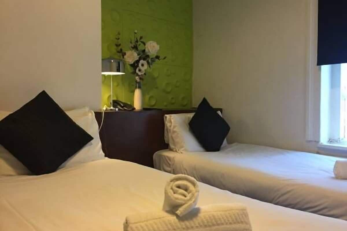 Habitación estándar con 2 camas individuales | Decoración personalizada y cortinas blackout