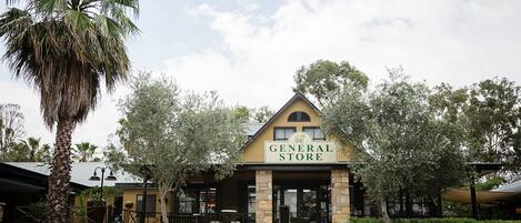 A building with a sign reading "General Store" at the entrance.