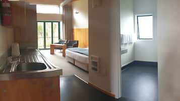 Riverside Studio Unit with Kitchenette | Bathroom | Free toiletries, hair dryer, towels, soap