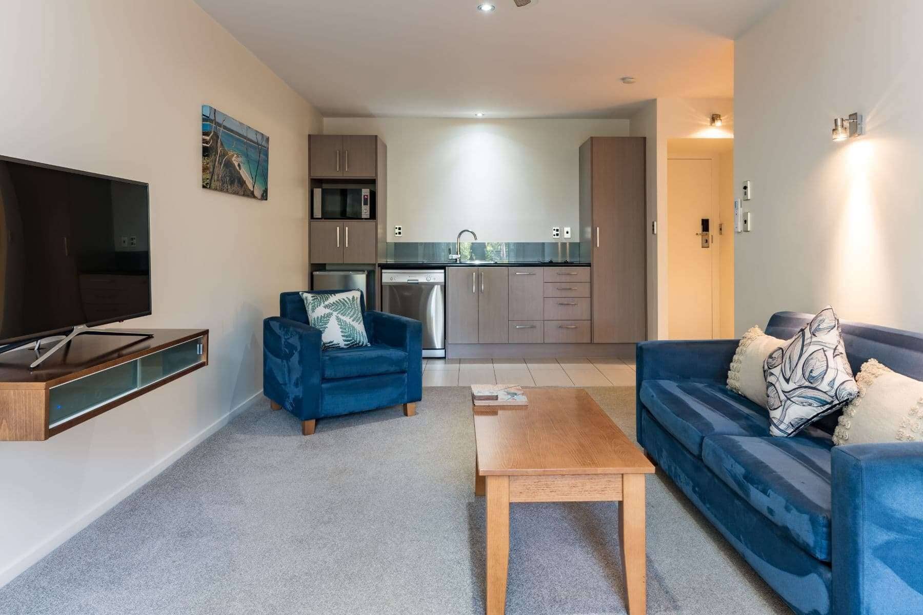 fridge, microwave, electric kettle