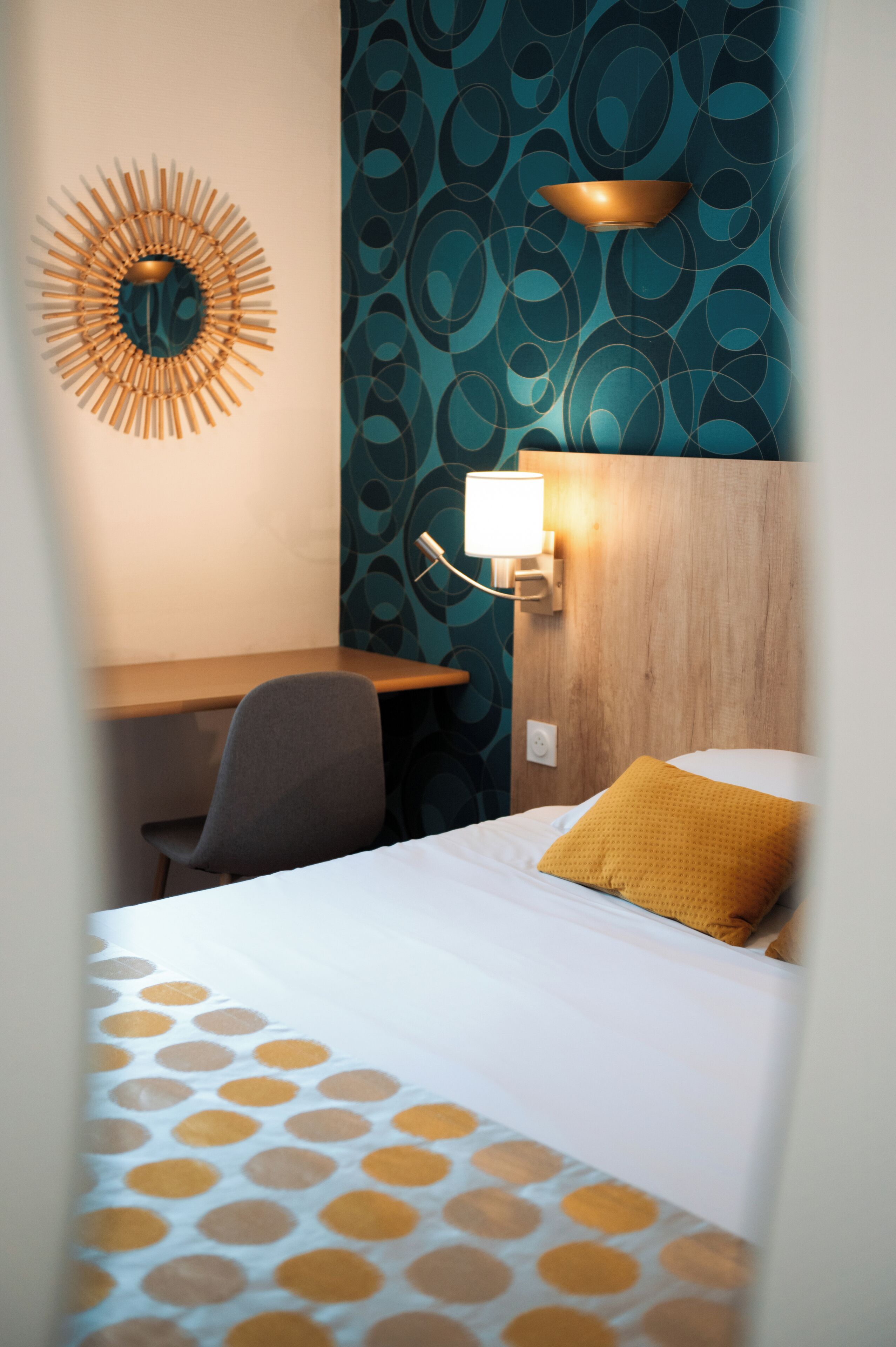 desk, blackout curtains, soundproofing, iron/ironing board