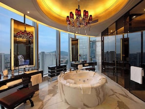 Presidential Suite, 1 King Bed | Bathroom | Separate tub and shower, deep soaking tub, rainfall showerhead