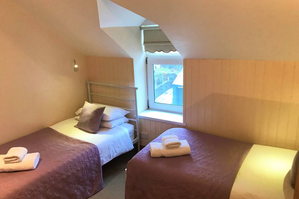 Chambre avec lits jumeaux, salle de bains attenante | Wi-Fi gratuit, draps fournis