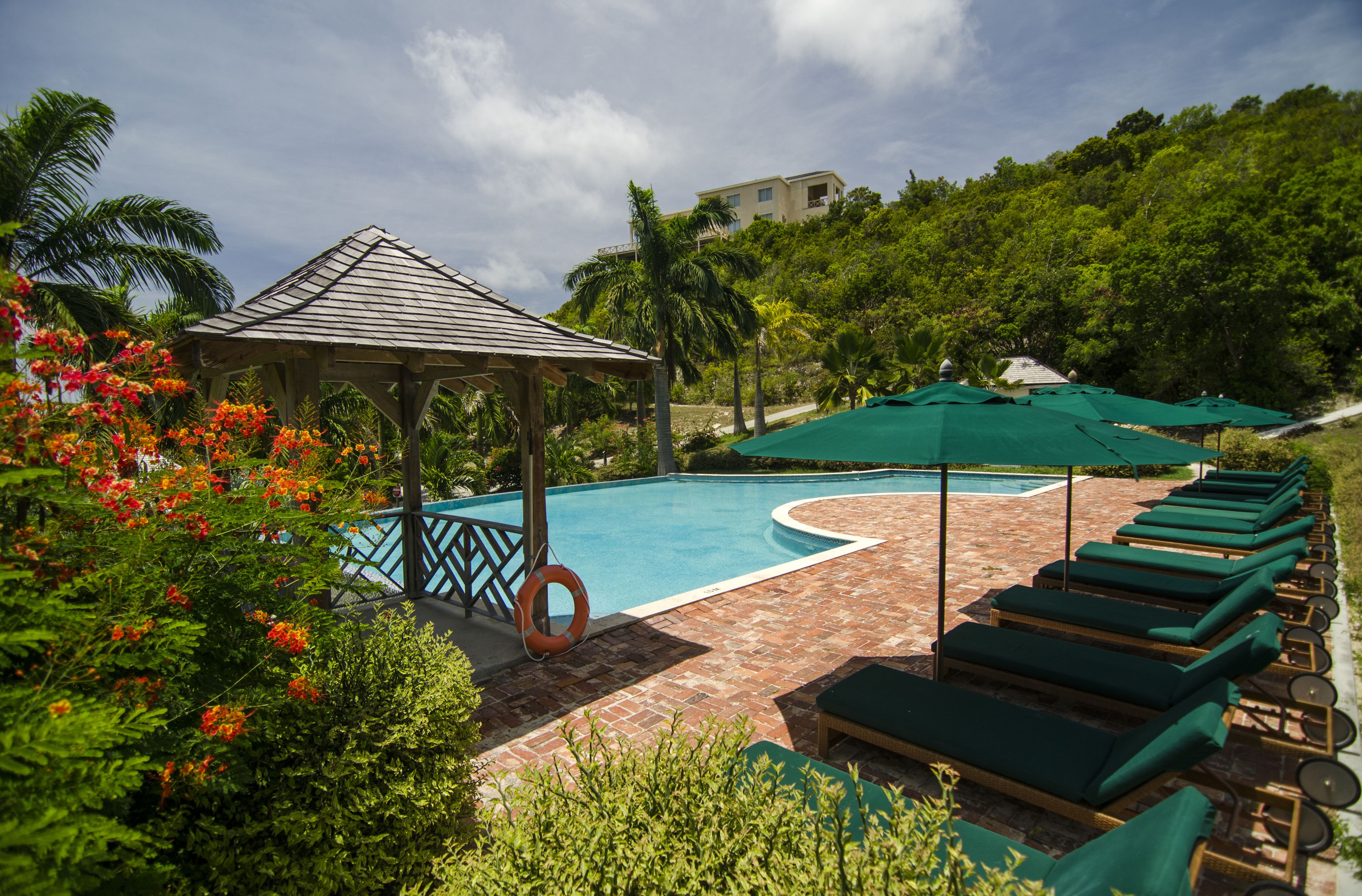 2 outdoor pools, pool umbrellas, pool loungers