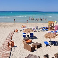 Private beach, sun-loungers, beach umbrellas