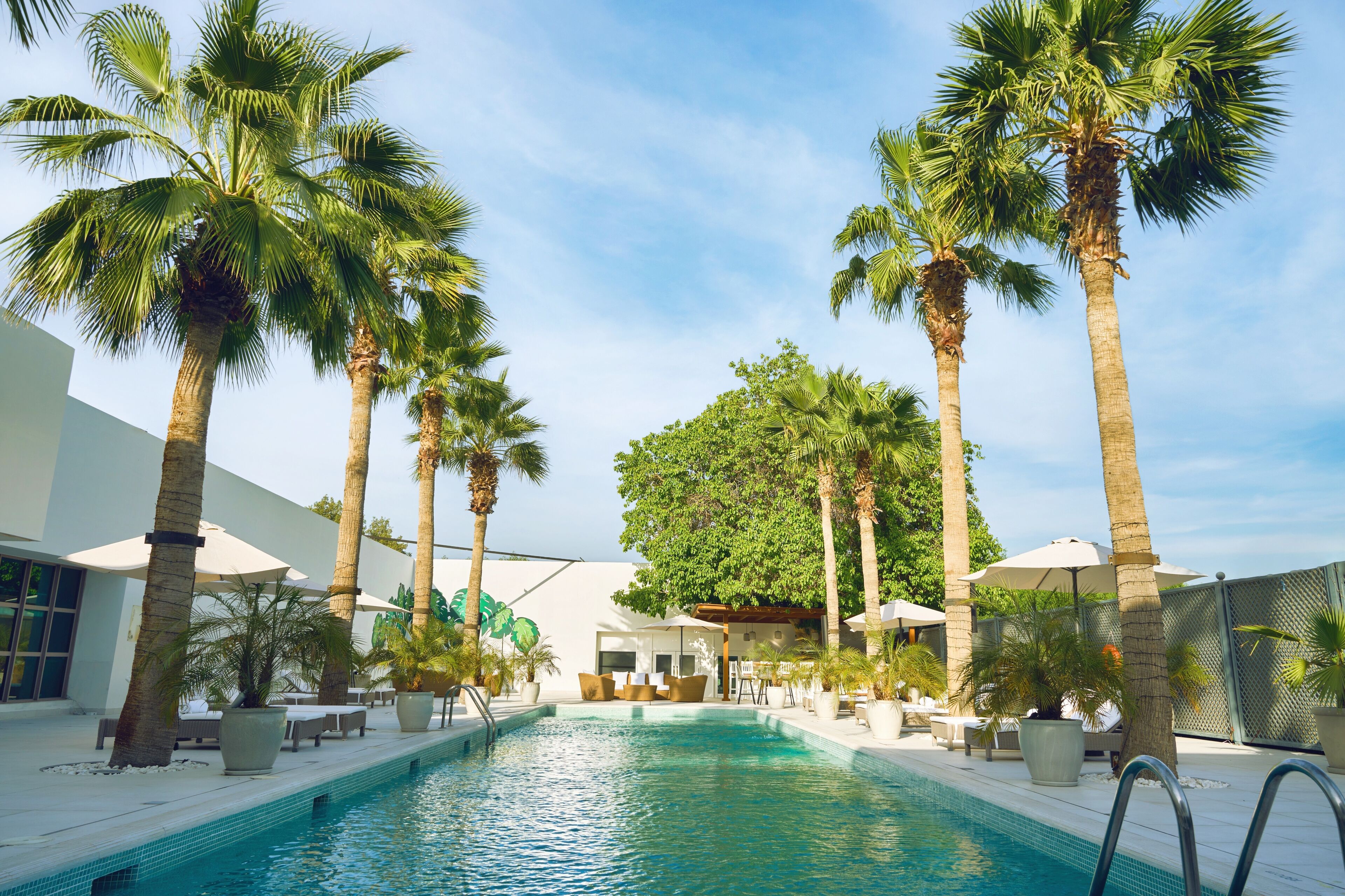 Outdoor pool, open 7:00 AM to 7:00 PM, sun loungers