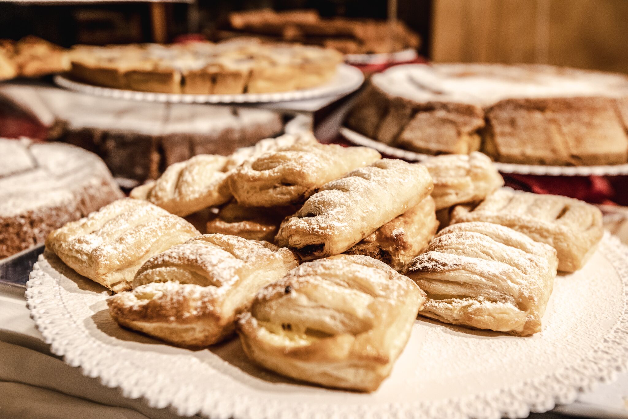A variety of pastries on a table.