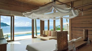 Beachfront 4-Bedroom Pool Villa | Minibar, in-room safe, individually decorated, individually furnished