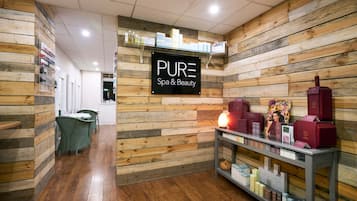 Sauna, body treatments, aromatherapy, facials, manicures and pedicures