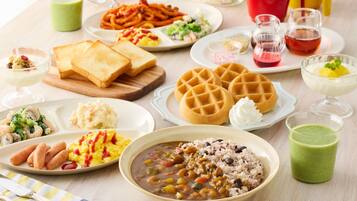 朝食 (ビュッフェ)、毎日提供 (1 名様 1100 JPY)