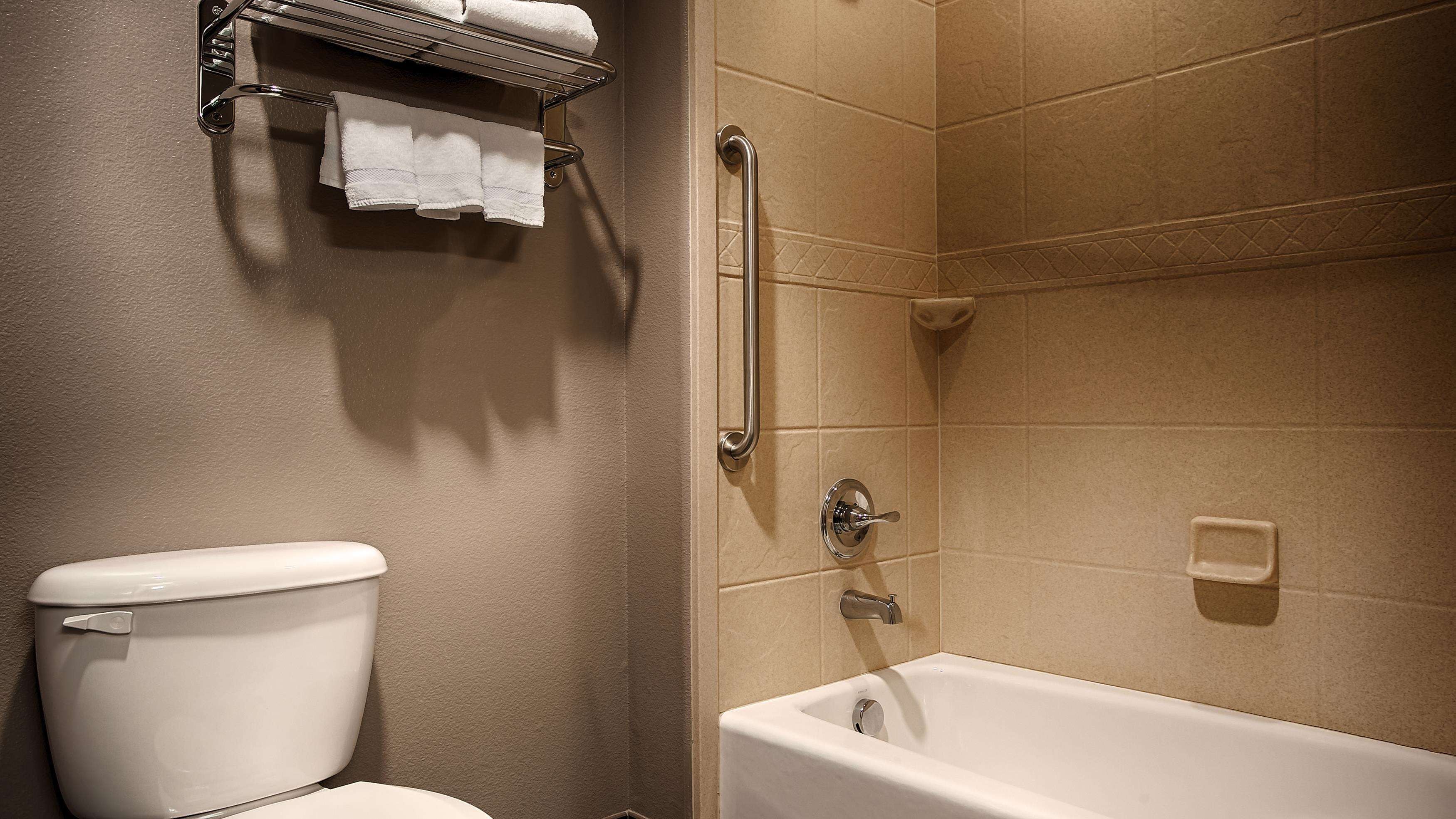 free toiletries, hair dryer, towels, soap