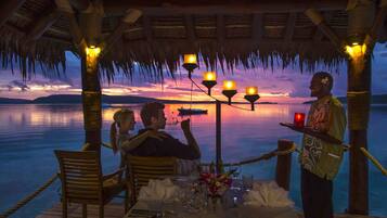 Breakfast, lunch, dinner served; beach views