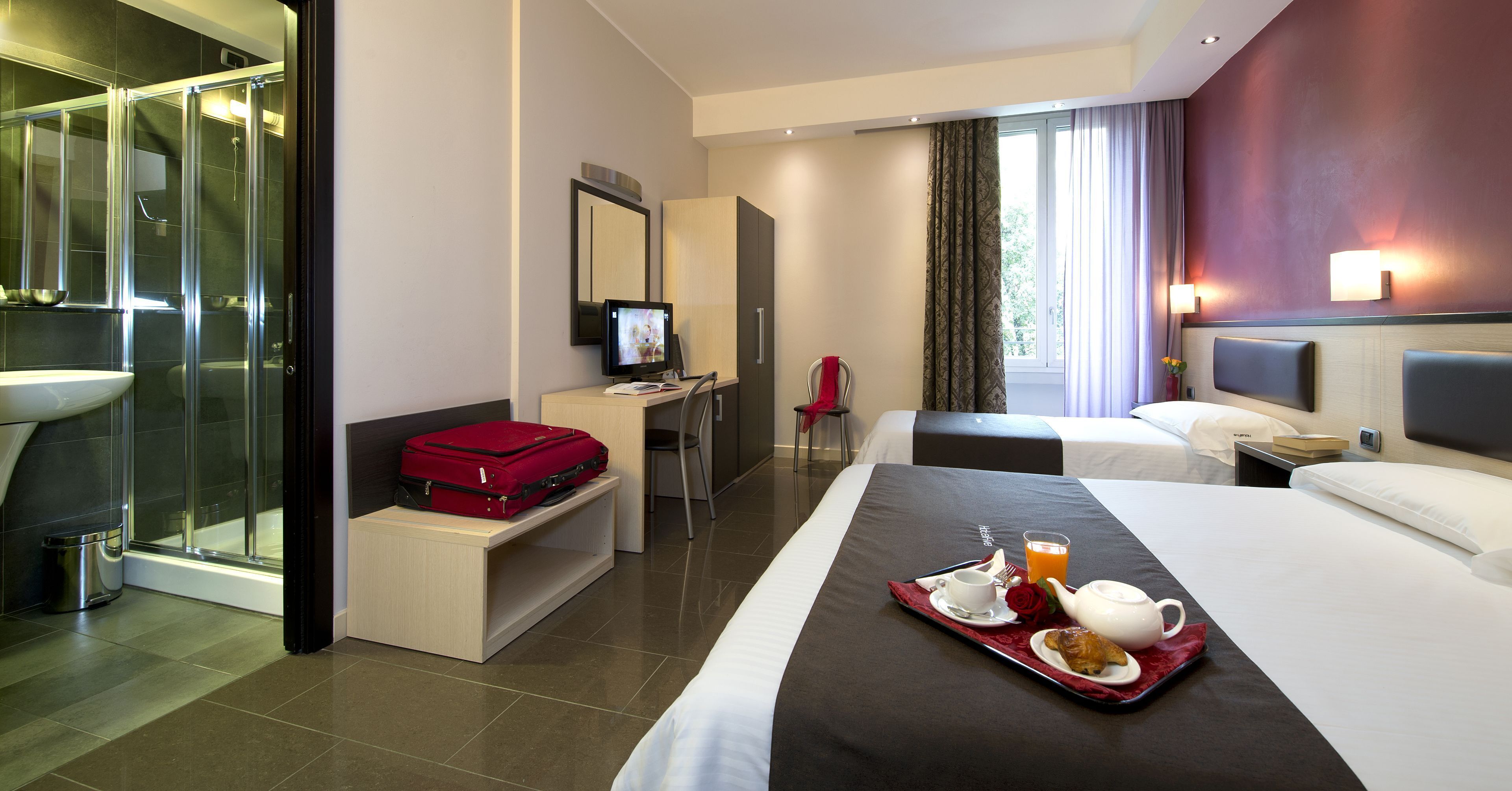 Down comforters, minibar, in-room safe, desk